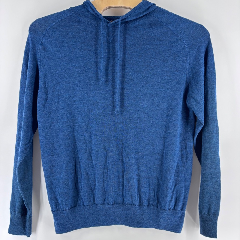 Good Man Brand Merino Wool Hoodie Mens XXL Blue Pullover NWT Lightweight Sweater